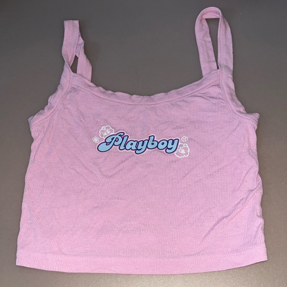 Pink Playboy Crop Top